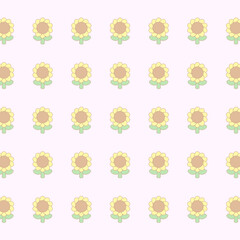 レトロなひまわりパターンピンクスクエア壁紙⭐︎