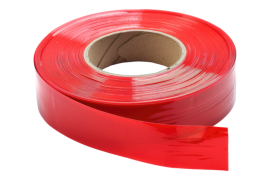 Red duct tape isolated on white background