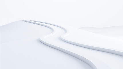 A futuristic road winding through smooth.