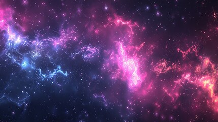 Naklejka premium seamless space texture background stars in the night sky with purple pink and blue nebula 