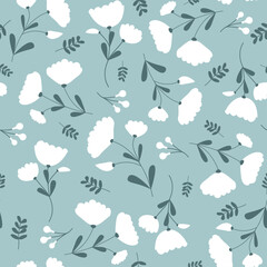 Hand-drawn floral seamless pattern design for fashion fabrics and textile prints, in vector illustration.