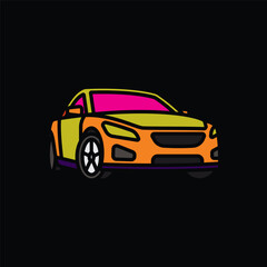 Original vector illustration. A passenger car. A contour icon.