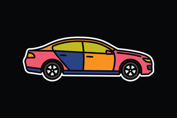 Original vector illustration. A passenger car. A contour icon.