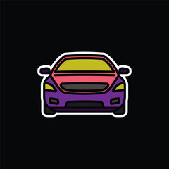 Original vector illustration. A passenger car. A contour icon.