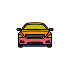 Original vector illustration. A passenger car. A contour icon.