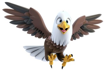 Fototapeta premium 3D Illustration of flying eagle animal shark bird.