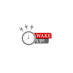 Wake up alarm clock icon isolated on white background