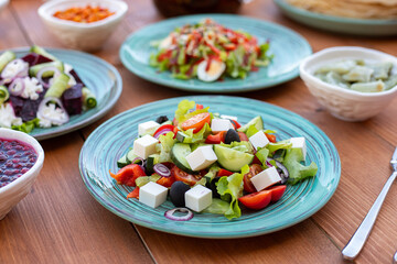 vegetable salad. a fresh vegetable salad. background salad