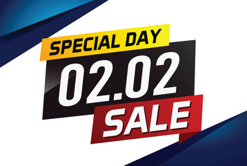 2.2 Special day sale word concept vector illustration with ribbon and 3d style for use landing page, template, ui, web, mobile app, poster, banner, flyer, background, gift card, coupon

