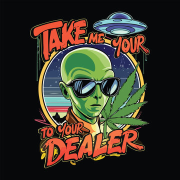 alien monster in the space T-SHIRT DESIGN