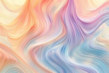 Obraz premium Curved, whimsical lines in soft colors, creating an abstract and cute background