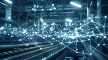Obraz premium Industrial Internet of Things: Connected Machinery in Smart Factory