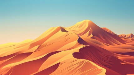 Naklejka premium a desert landscape with a mountain in the background