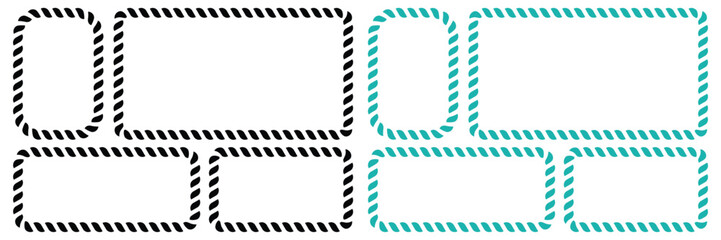 Set of rope curve symbol collection. Different thickness circular ropes set for decoration. © Graphic design 125