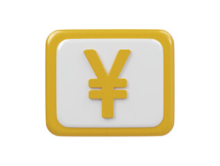 Fototapeta premium Yen icon 3d render illustration