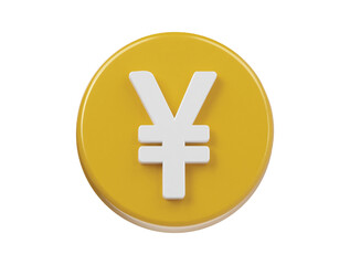 Fototapeta premium Yen icon 3d render illustration
