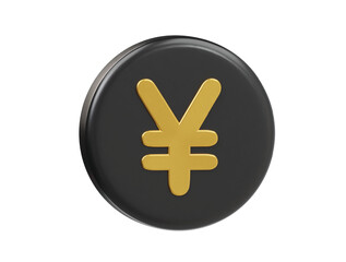 Yen icon 3d render illustration