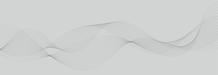 Wave lines vector illustration. Curve wave seamless pattern. Line art striped graphic template.