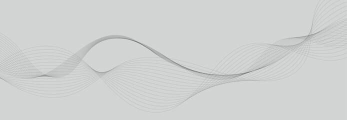 Wave lines vector illustration. Curve wave seamless pattern. Line art striped graphic template.