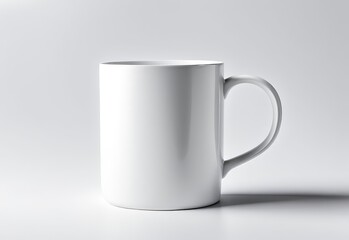 Obraz premium white glass mug mockup on white background