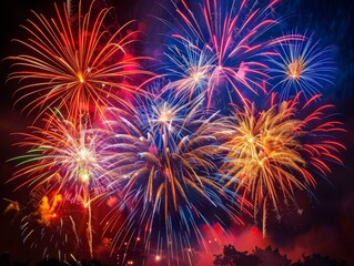Fototapeta premium 4th of july fireworks 