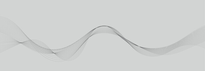 Wave lines vector illustration. Curve wave seamless pattern. Line art striped graphic template.