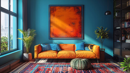 Fototapeta premium Artistic home decoration with abstract Islamic prints and family quotes