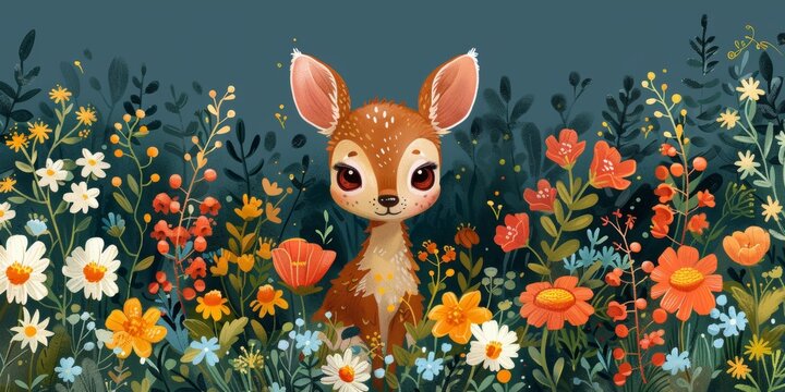 animal art illustration with copy space for personalization 