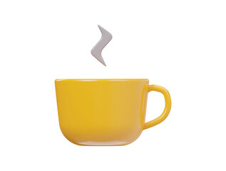 Hot tea icon 3d render illustration