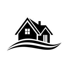 a minimalist House logo vector art illustration