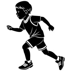 Obraz premium boy and girl sport vector silhouette illustration