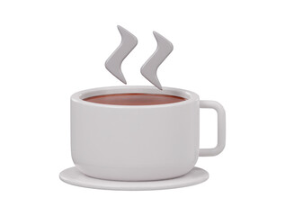 Hot tea icon 3d render illustration