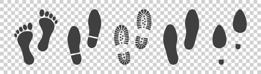 human footprint icon on white background.