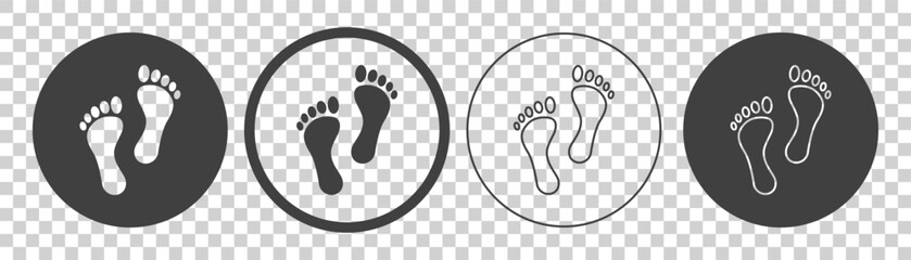 human footprint icon on white background.