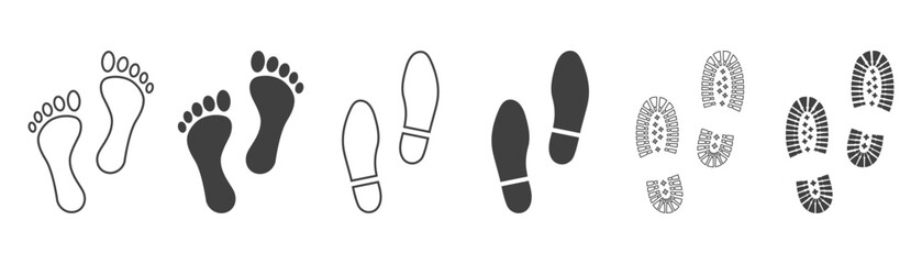 human footprint icon on white background.