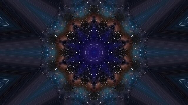 Aesthetic kaleidoscope animation stars effect for intro opening ads commercial