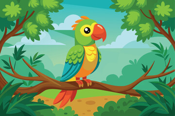 Colorful Parrot Cheer: Illustration Design to Lift Your Spirits