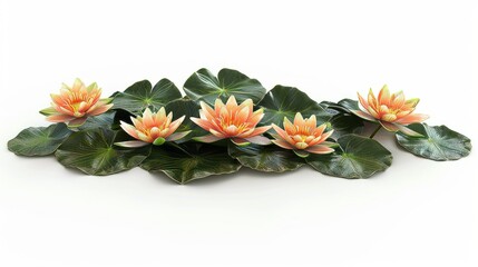 Water lilies , isolated on a white background