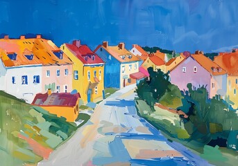 Painting of a Eastern Europen Town