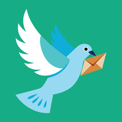 A carrier pigeon vector illustration
