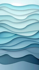 Fototapeta premium Abstract light blue waves paper art background vector image