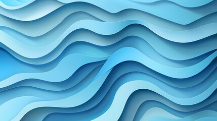 Fototapeta premium Abstract light blue waves paper art background vector image