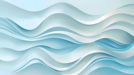 Fototapeta premium Abstract light blue waves paper art background vector image
