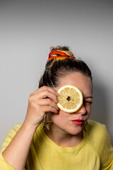 woman with orange