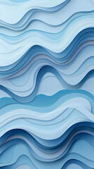 Fototapeta premium Abstract light blue waves paper art background vector image