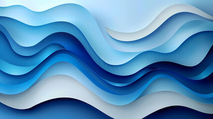 Fototapeta premium Abstract light blue waves paper art background vector image