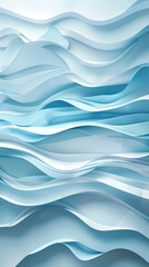 Fototapeta premium Abstract light blue waves paper art background vector image