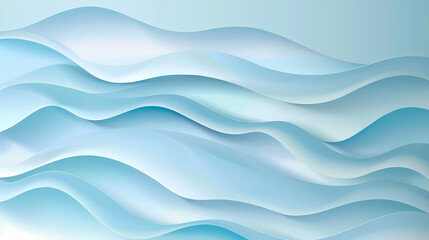 Obraz premium Abstract light blue waves paper art background vector image