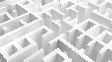 Geometric Labyrinth A Mind Bending Exploration in White