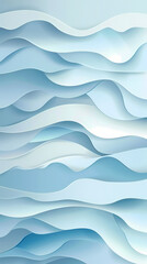 Fototapeta premium Abstract light blue waves paper art background vector image